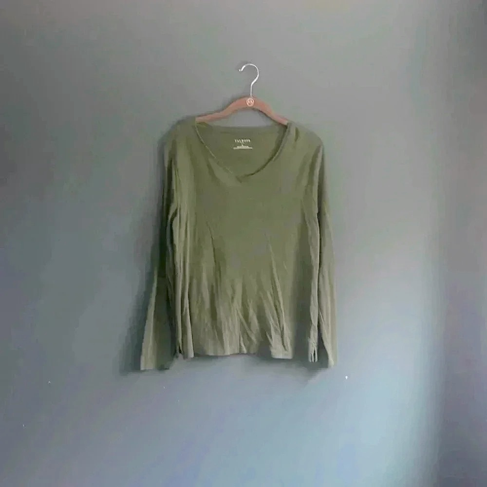 Talbots green, 100%cotton long‎ sleeve shirt woman’s size XL